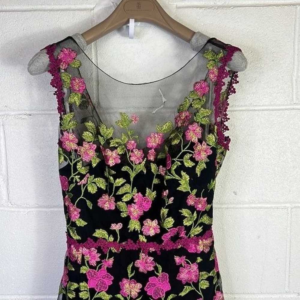 RTR Marchesa NottePink Floral Embroidered Dress M… - image 5