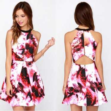 Keepsake Adore You Hot Pink Floral Print Dress Fi… - image 1