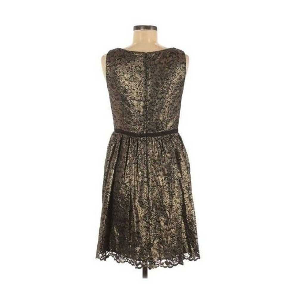 Shoshanna Lace Floral Dress 8 Gold Black - image 3