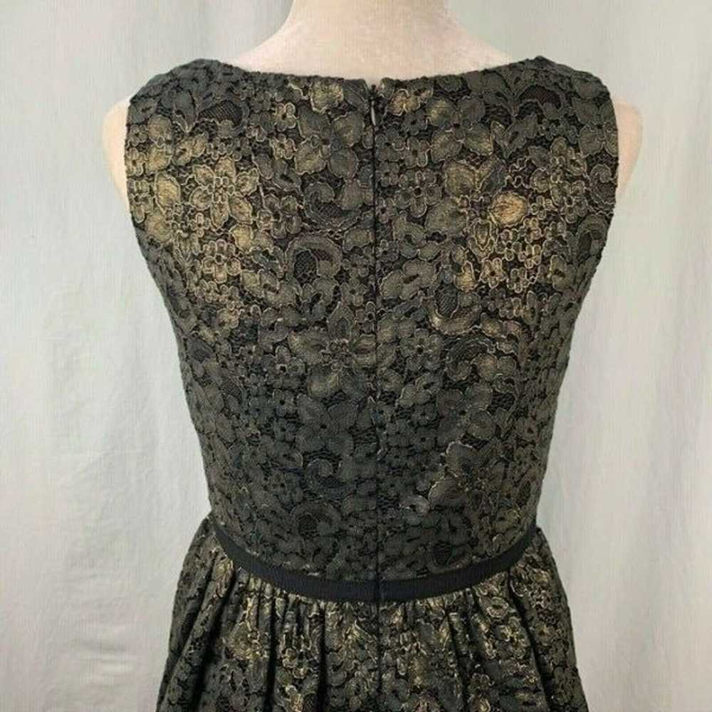 Shoshanna Lace Floral Dress 8 Gold Black - image 7