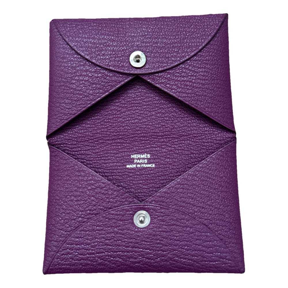Hermès Calvi leather card wallet - image 2