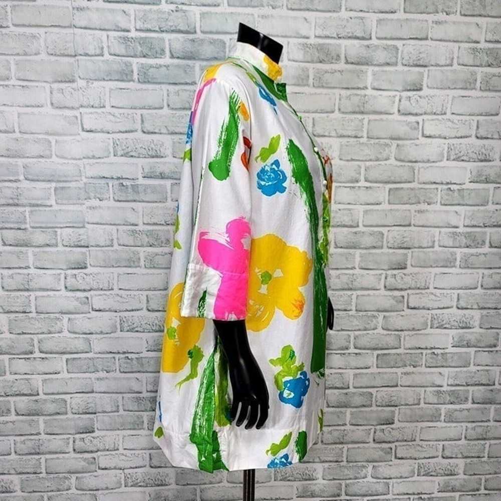 Vintage 70s CATHERINE OGUST S/M Neon Abstract Flo… - image 10