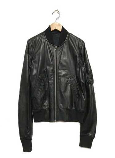 Rick Owens Rick Owens leather MA-1 bomber jacket - image 1