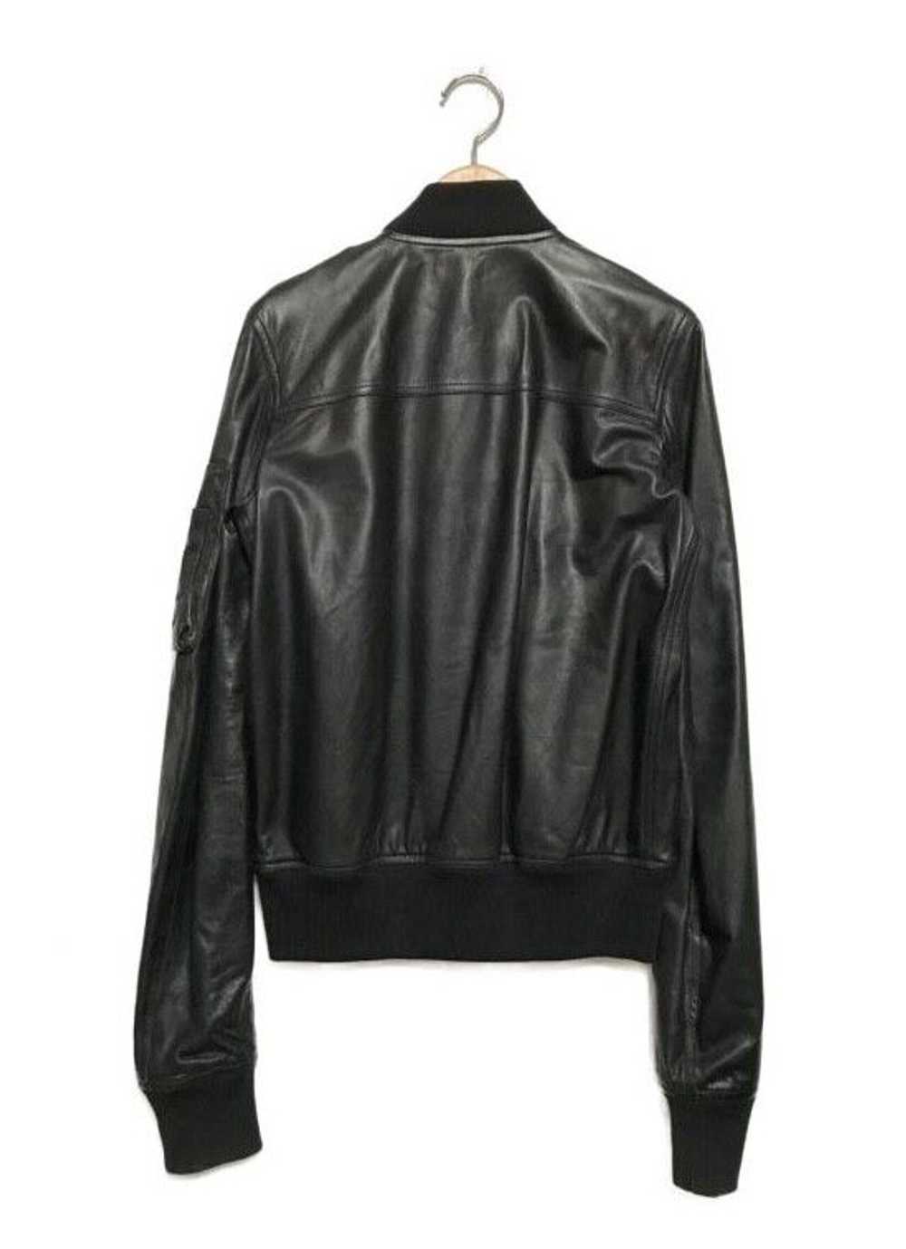 Rick Owens Rick Owens leather MA-1 bomber jacket - image 2