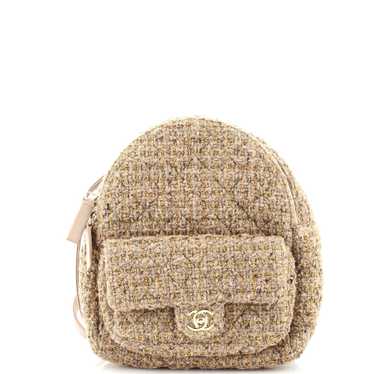 CHANEL CC Pocket Backpack Quilted Tweed Mini