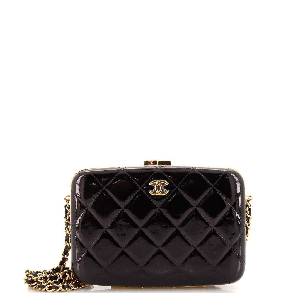 CHANEL Framed Box Clutch with Chain Quilted Paten… - image 1