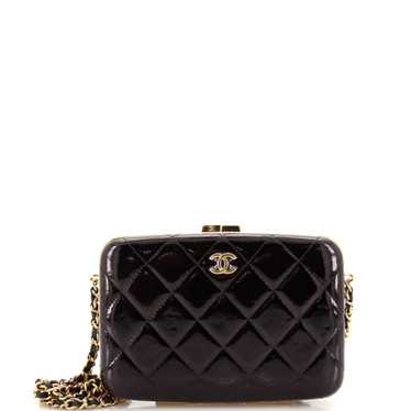 CHANEL Framed Box Clutch with Chain Quilted Paten… - image 1