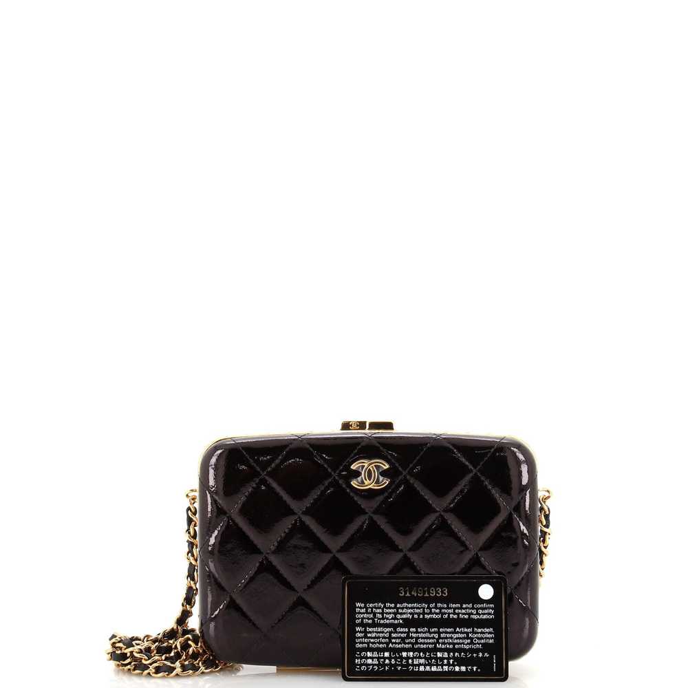 CHANEL Framed Box Clutch with Chain Quilted Paten… - image 2