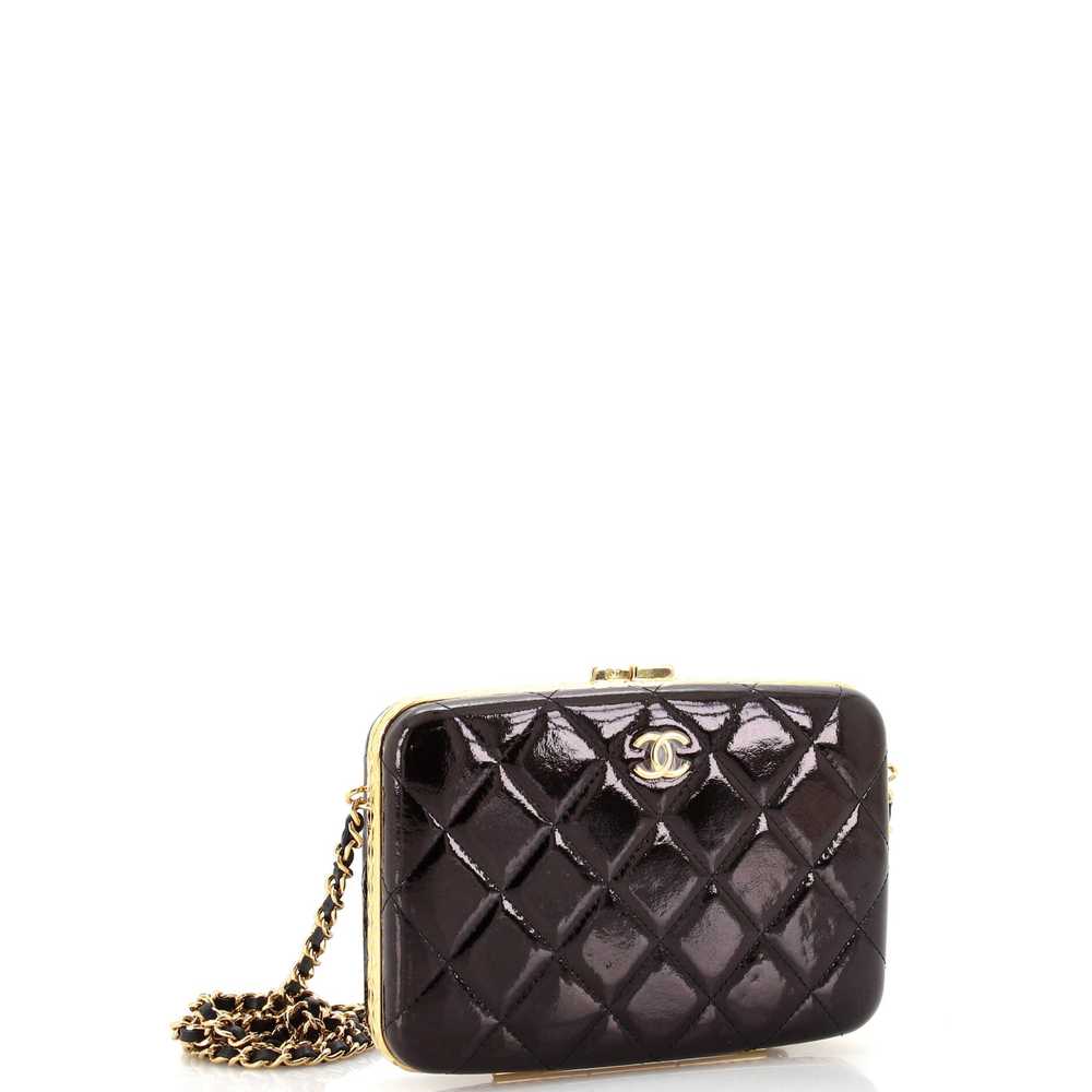 CHANEL Framed Box Clutch with Chain Quilted Paten… - image 3