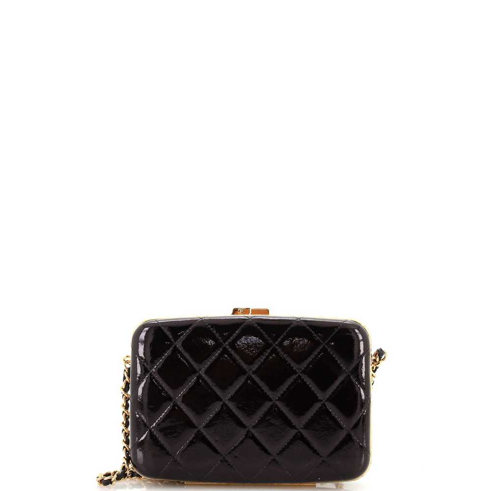 CHANEL Framed Box Clutch with Chain Quilted Paten… - image 4