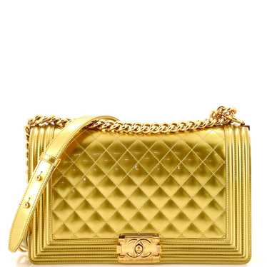 CHANEL Boy Flap Bag Quilted Patent New Medium - image 1