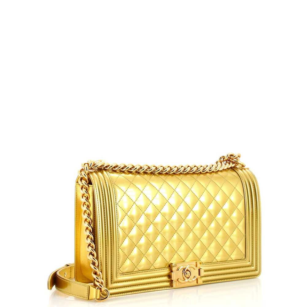 CHANEL Boy Flap Bag Quilted Patent New Medium - image 2