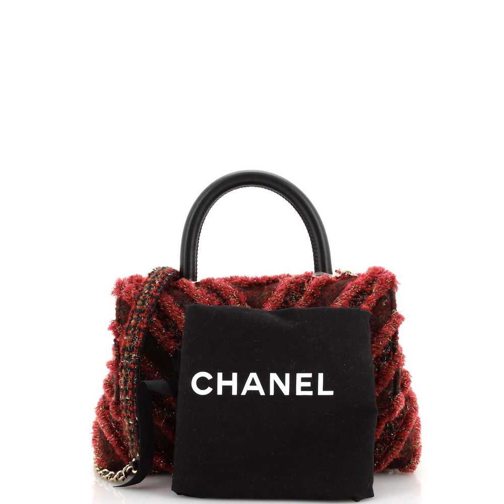 CHANEL Coco Top Handle Bag Chevron Tweed and Frin… - image 2