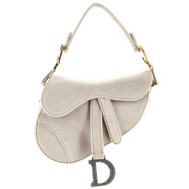 Christian Dior Saddle Handbag Velvet with Crystal… - image 1