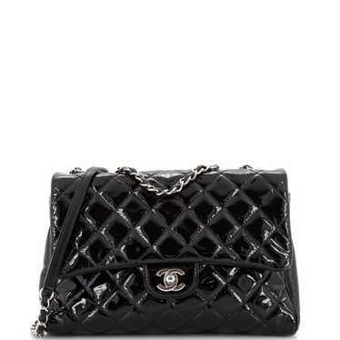 CHANEL Double Compartment Flap Bag Quilted Patent 