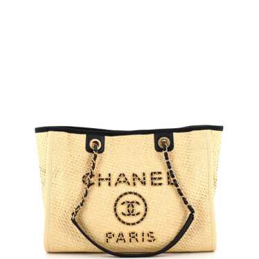 CHANEL Deauville Tote Straw with Chain Detail Smal