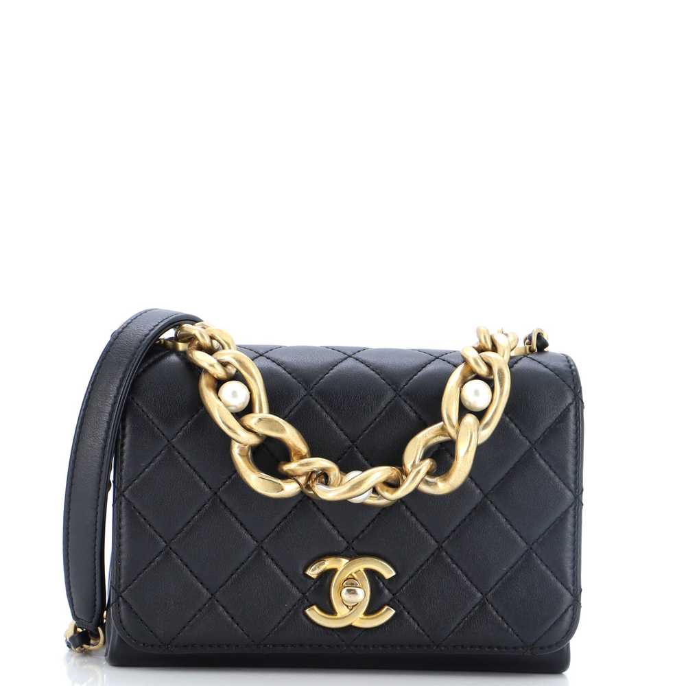 CHANEL Pearl Boy Chain Flap Bag Quilted Calfskin … - image 1