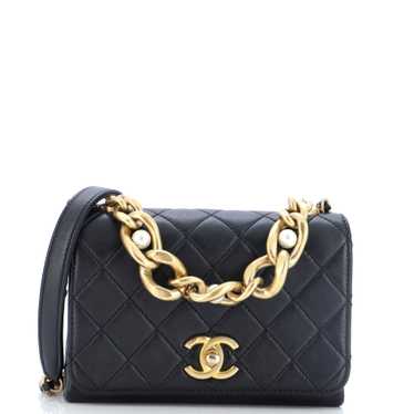 CHANEL Pearl Boy Chain Flap Bag Quilted Calfskin … - image 1