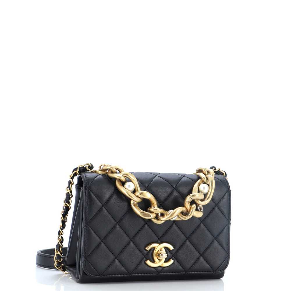 CHANEL Pearl Boy Chain Flap Bag Quilted Calfskin … - image 3