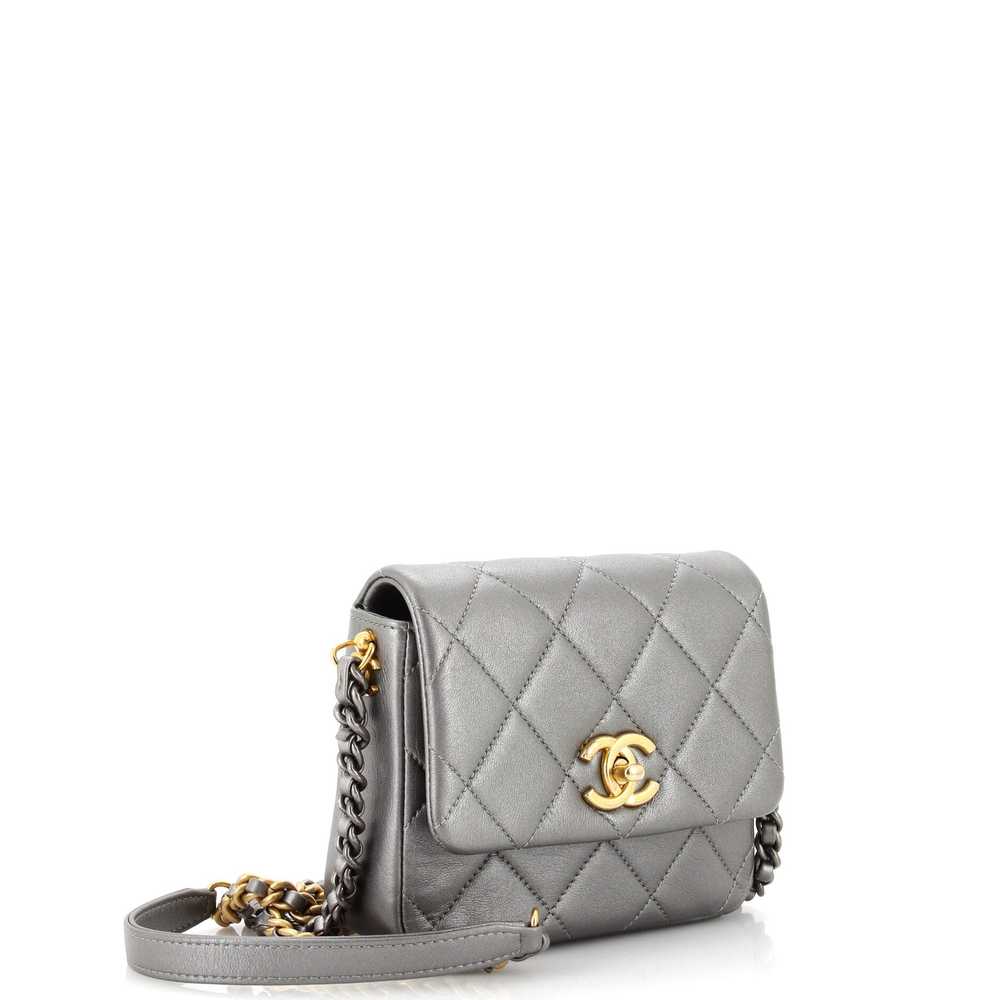 CHANEL Side Note Flap Bag Quilted Lambskin Mini - image 2