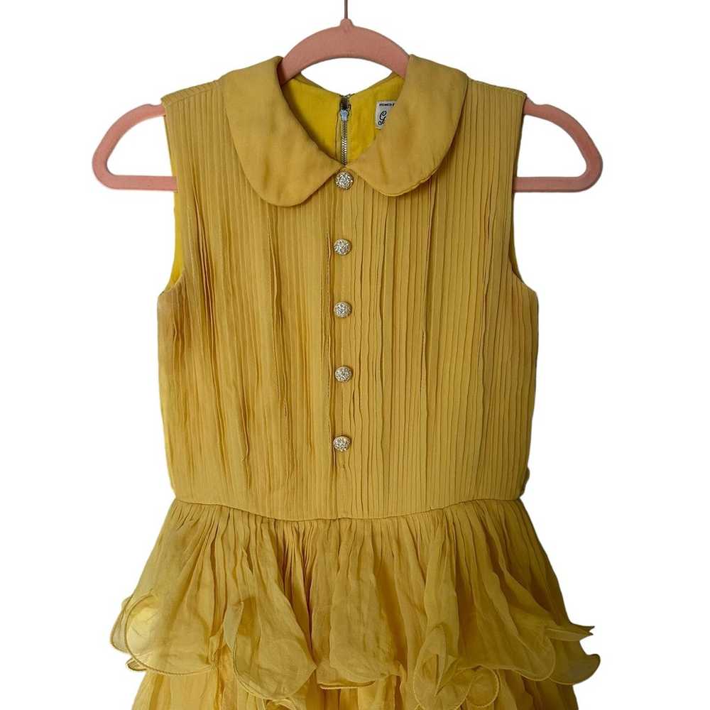 Vintage 60’s Gertrude Frank Brookline Yellow Silk… - image 3