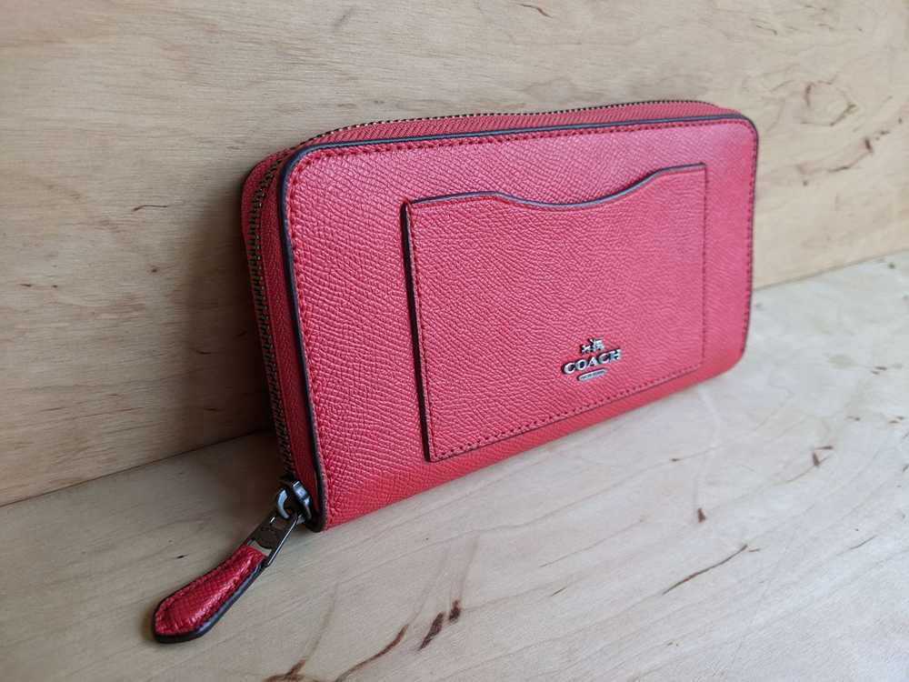 Coach Coach Accordion Zip Wallet Red Orange Silver - image 2