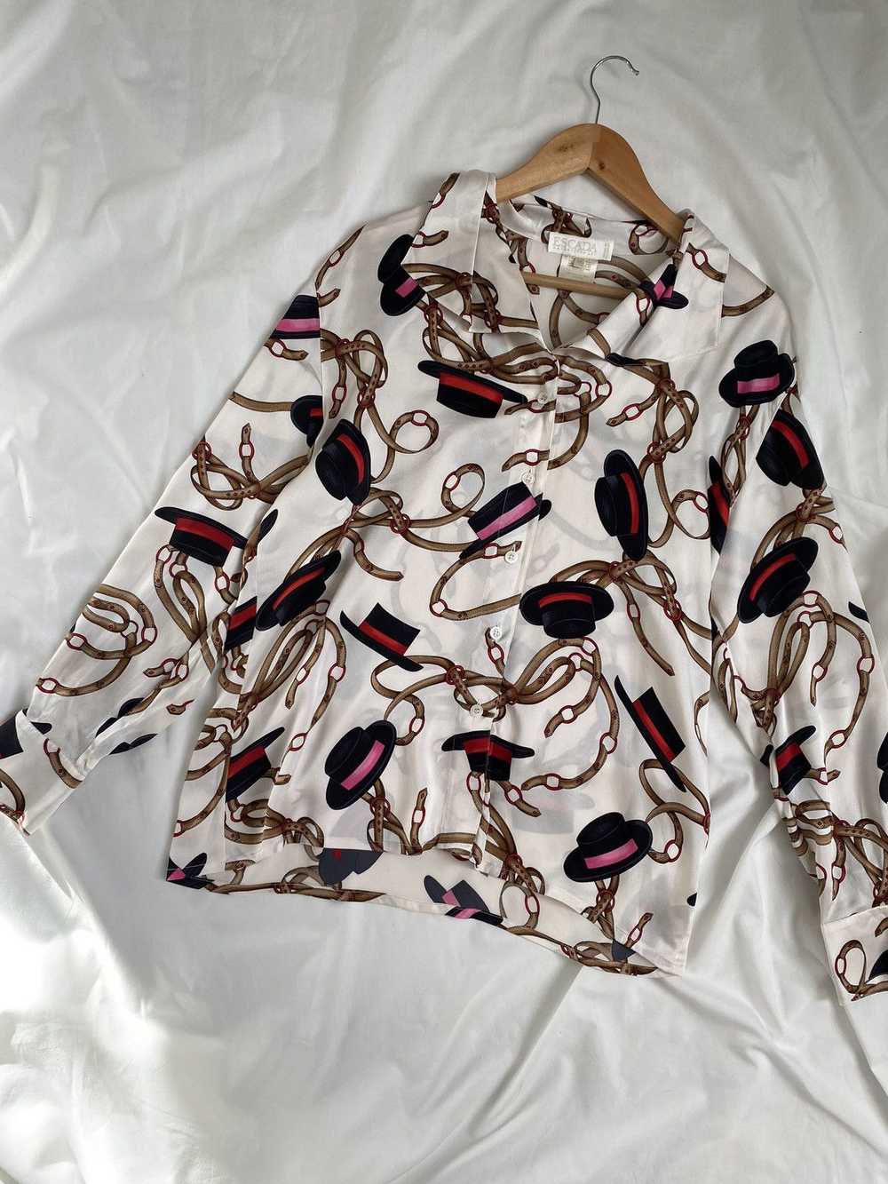 Escada × Luxury × Vintage Vintage silk blouse Esc… - image 6