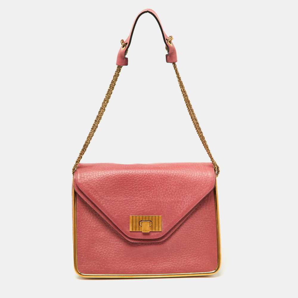 CHLOE Pink Leather Medium Sally Shoulder Bag - image 1