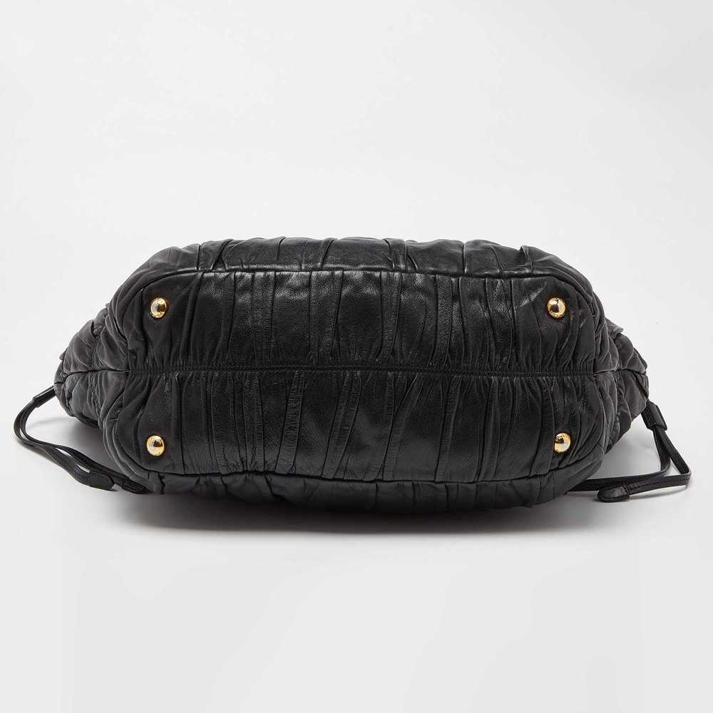 Prada PRADA Black Nappa Gaufre Leather Tote - image 6