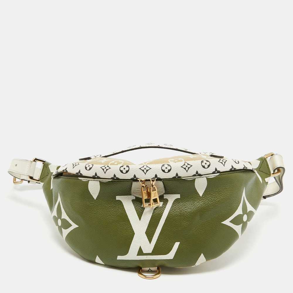 Louis Vuitton LOUIS VUITTON Khaki Green/Beige and… - image 1