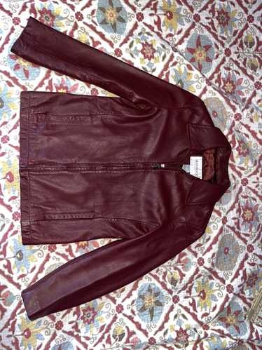 Hugo × Leather Jacket × Vintage Hugo Buscati Red L