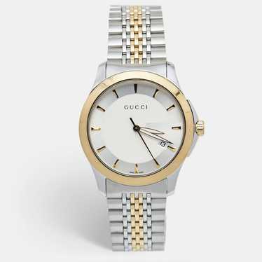 Gucci GUCCI Silver Two-Tone Stainless Steel G-Tim… - image 1