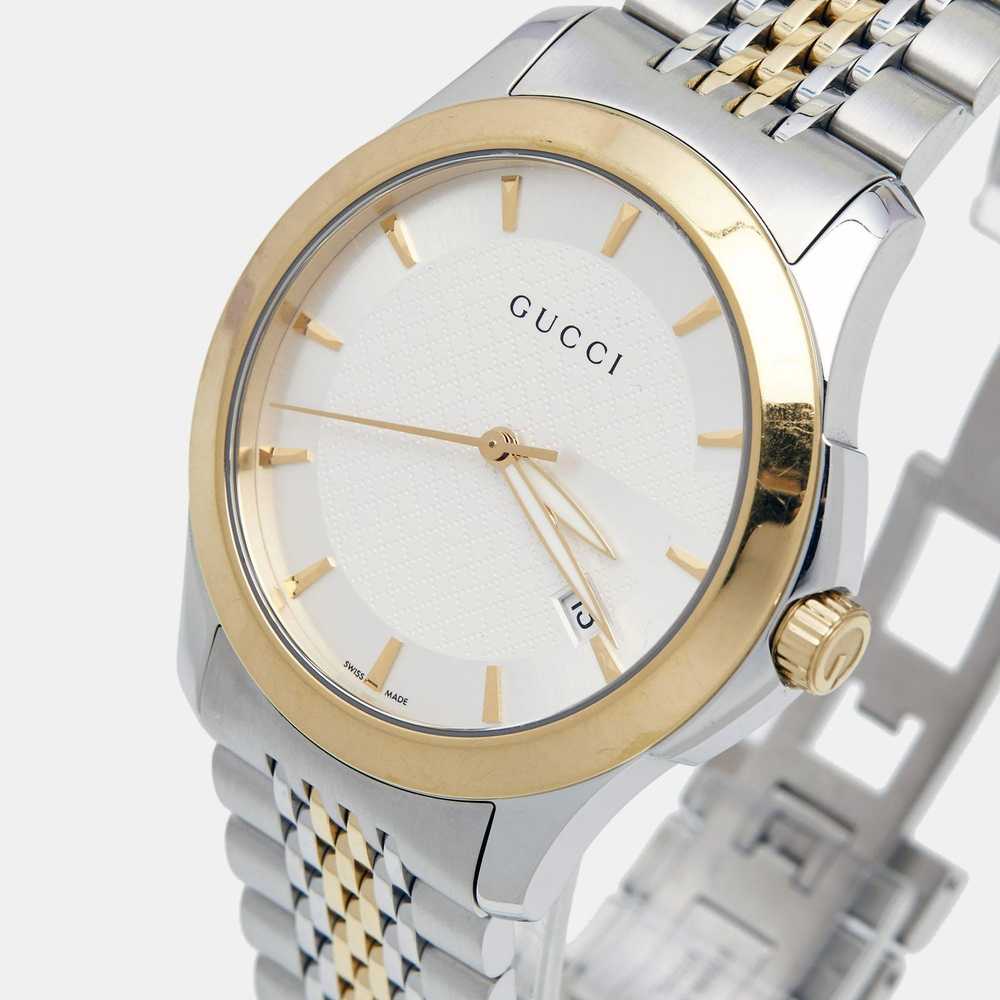 Gucci GUCCI Silver Two-Tone Stainless Steel G-Tim… - image 2