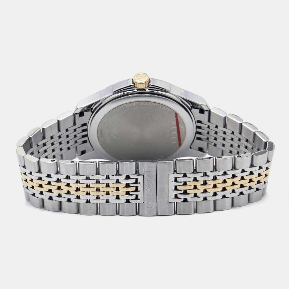 Gucci GUCCI Silver Two-Tone Stainless Steel G-Tim… - image 5