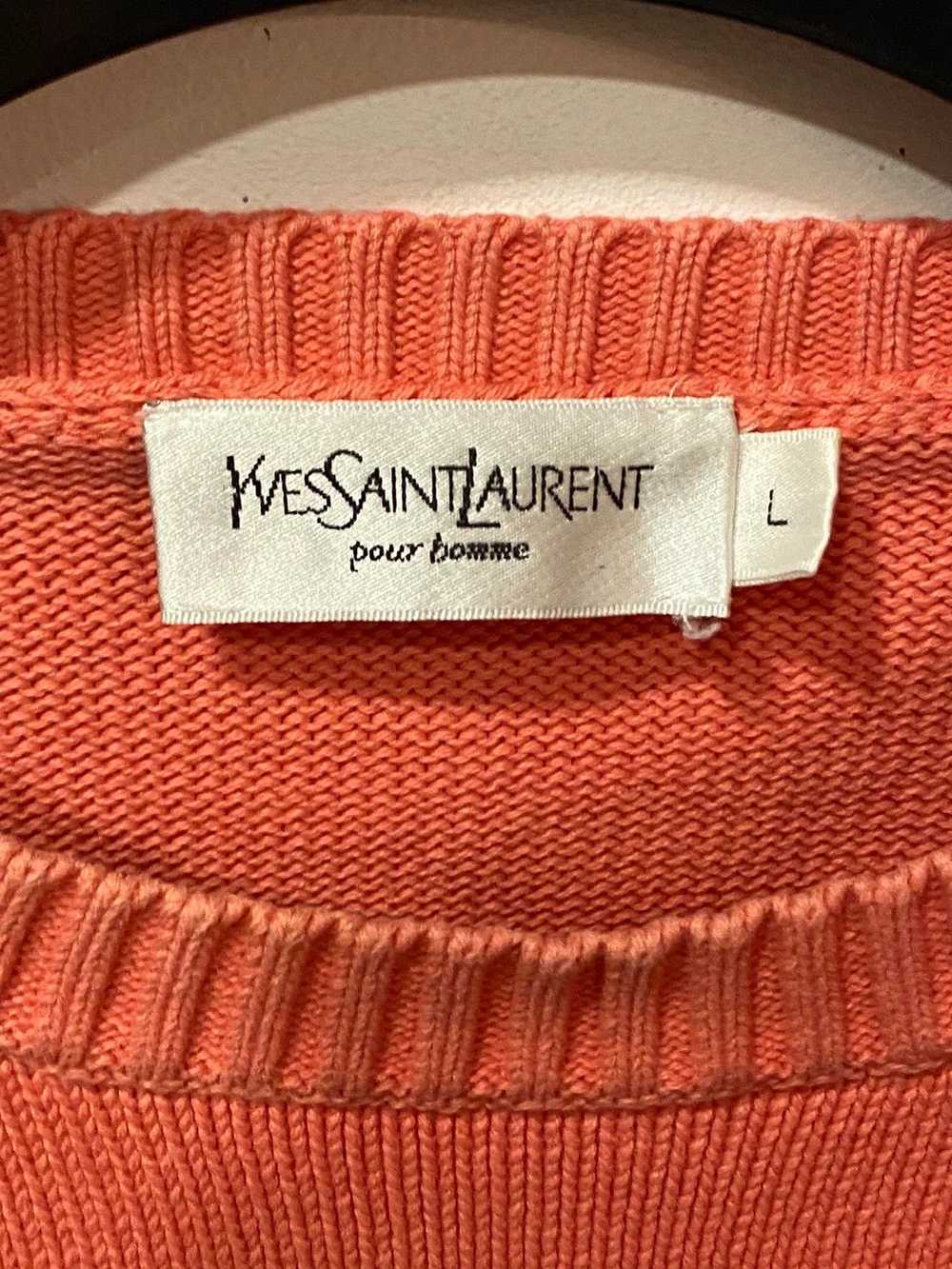 Vintage × Yves Saint Laurent Coral Red YSL Knit S… - image 4