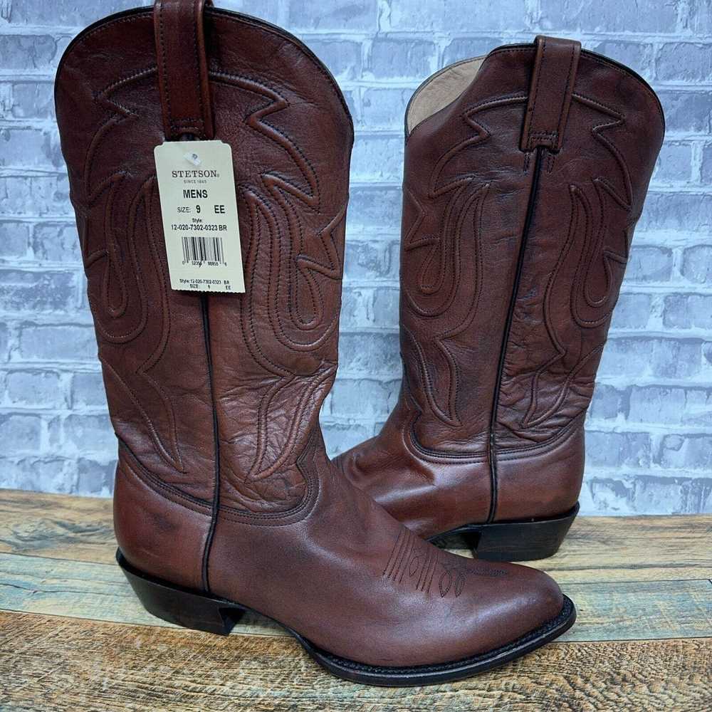 Stetson Stetson Corded Oak Brown Leather Cowboy W… - image 2