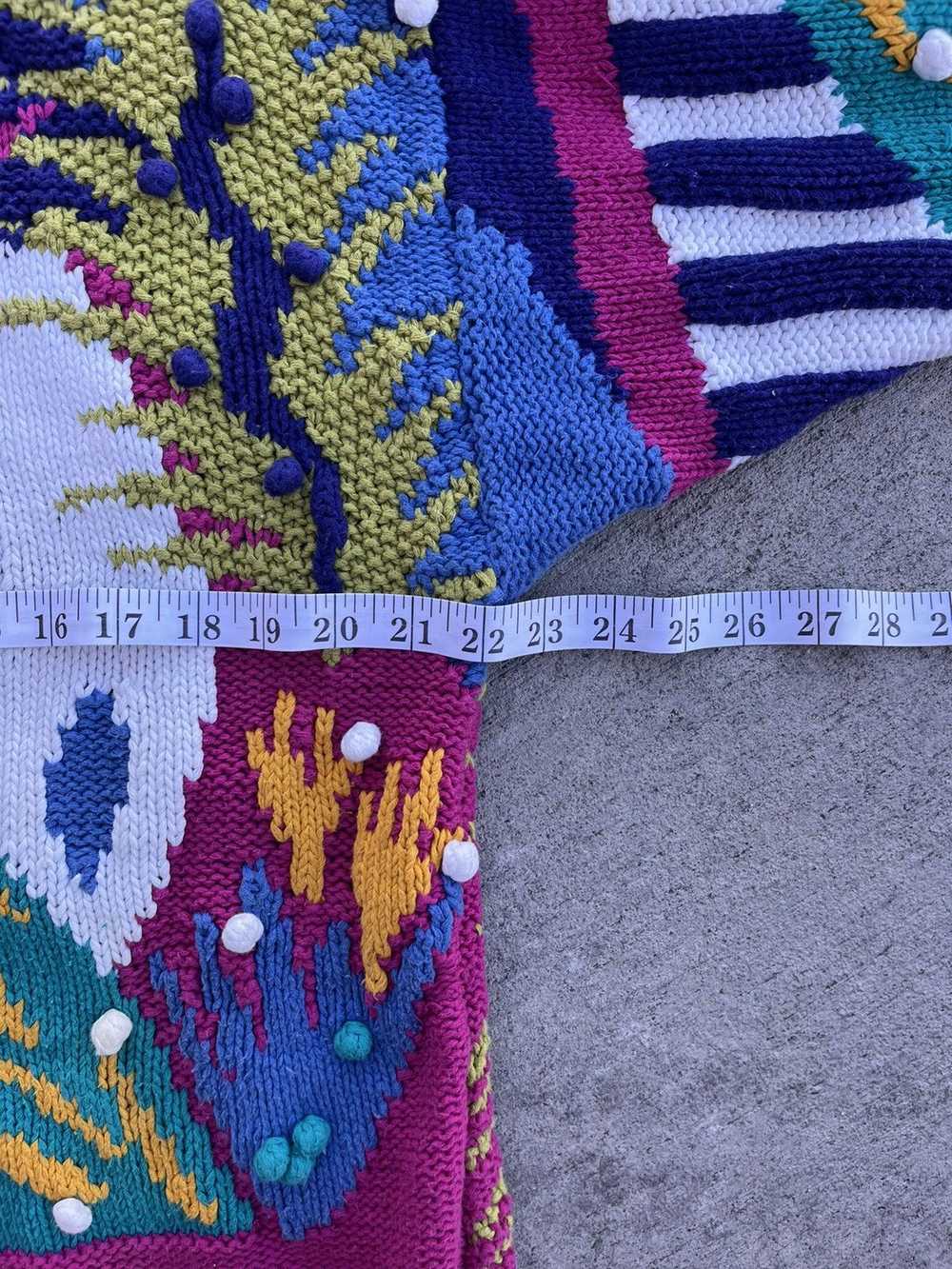 Designer Carducci Sweater Multi Color Knit Size L - image 4