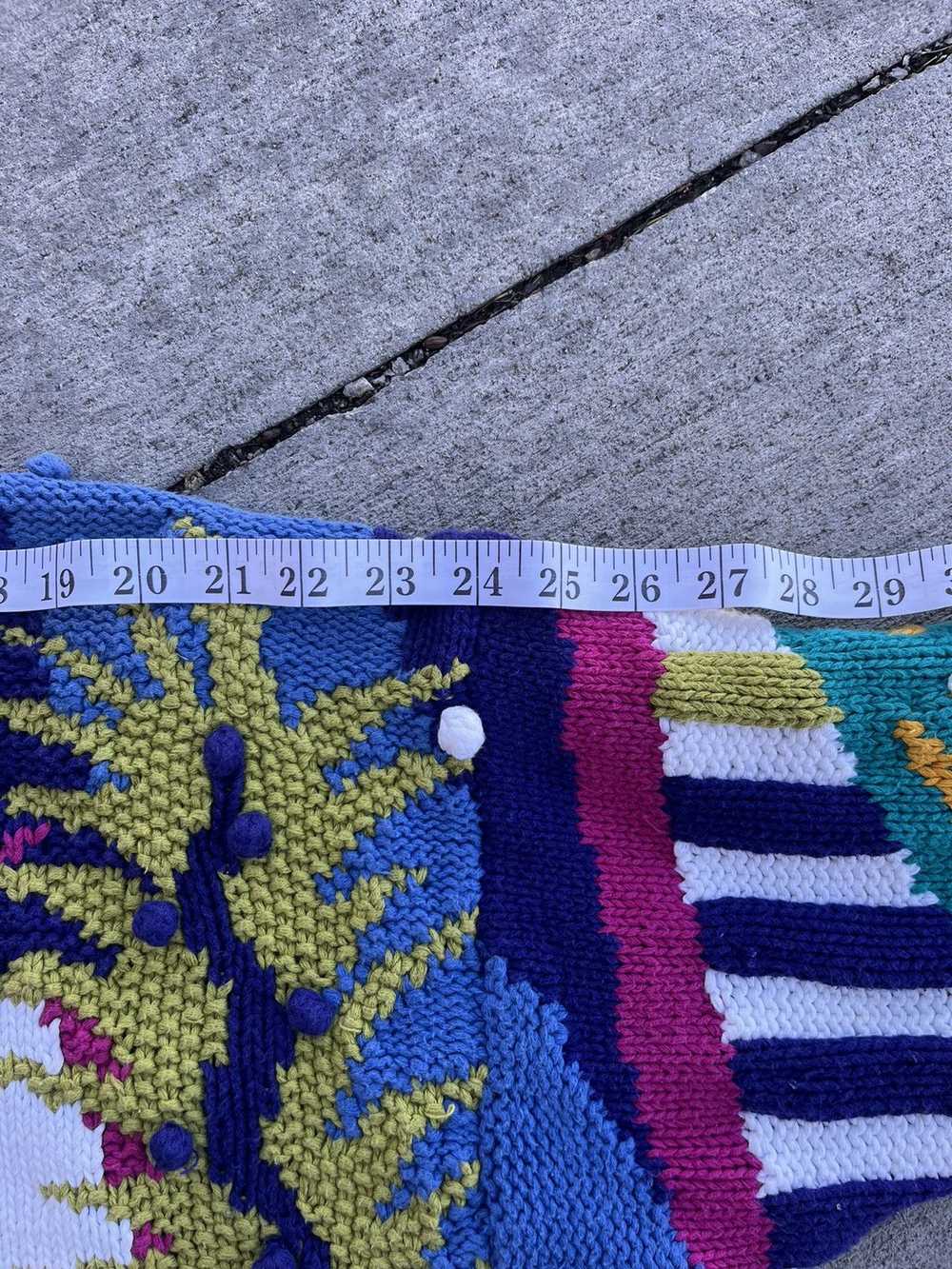 Designer Carducci Sweater Multi Color Knit Size L - image 5