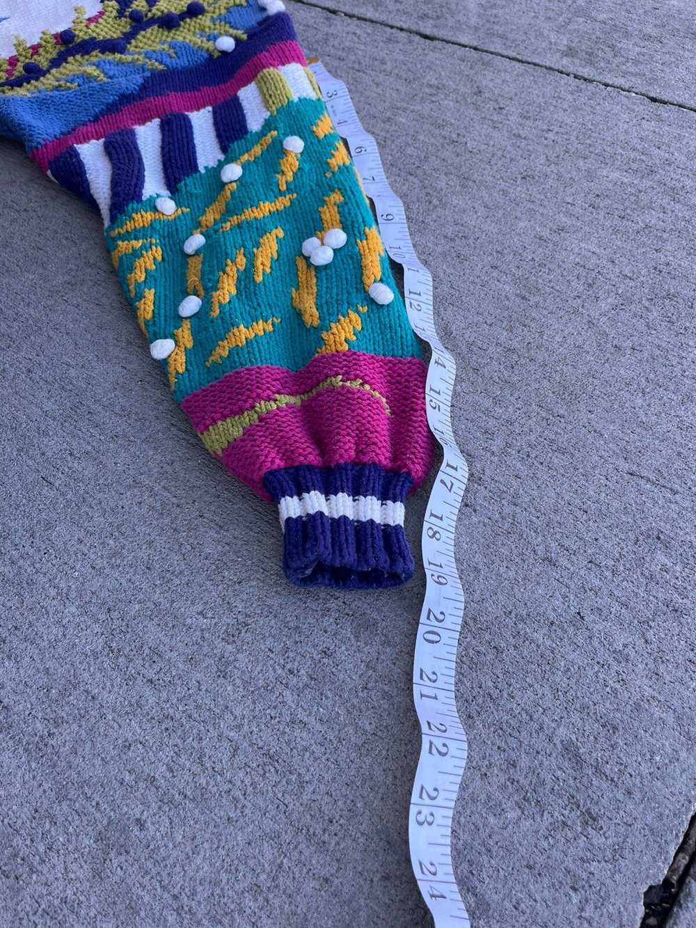 Designer Carducci Sweater Multi Color Knit Size L - image 6