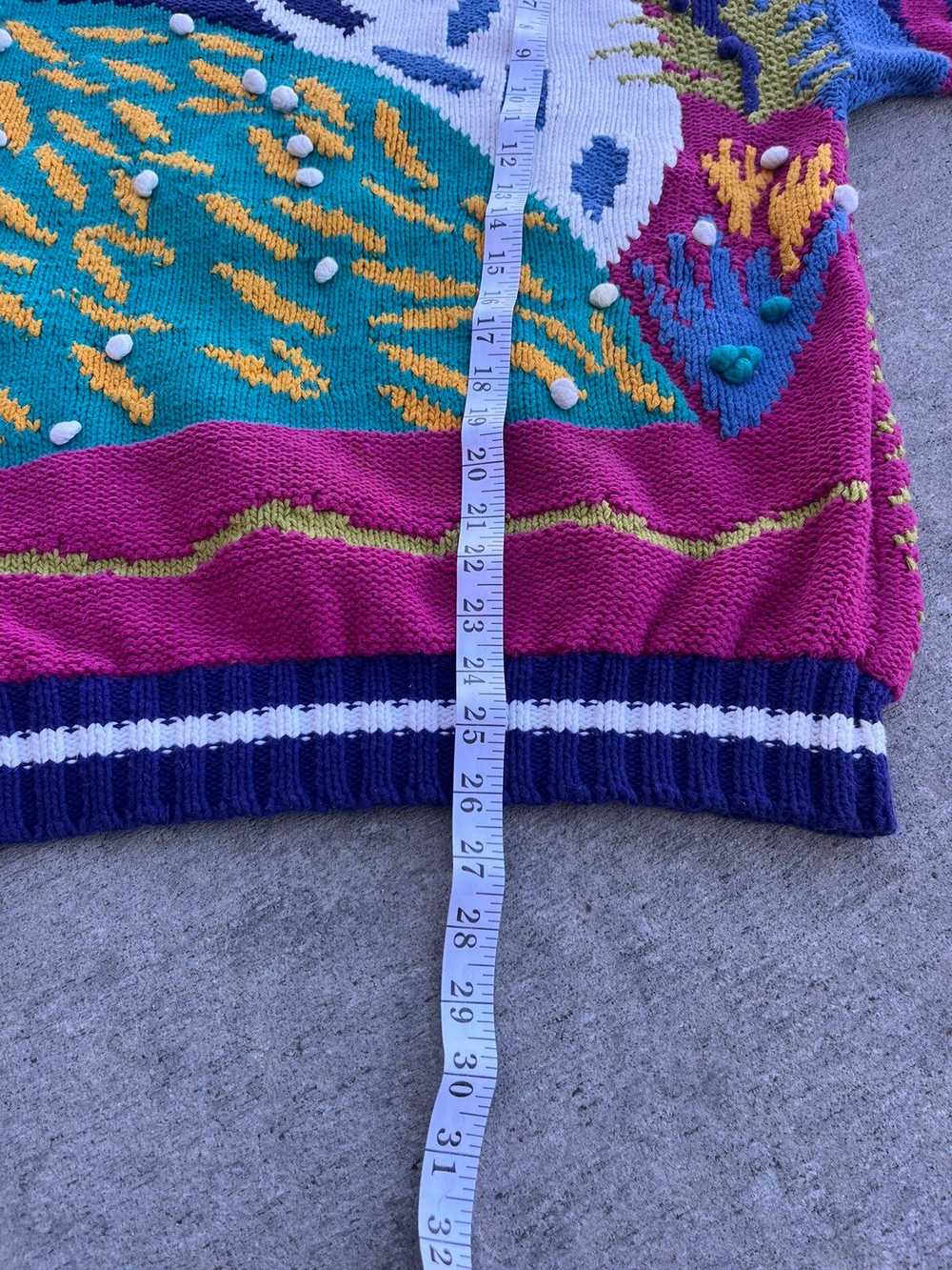 Designer Carducci Sweater Multi Color Knit Size L - image 7