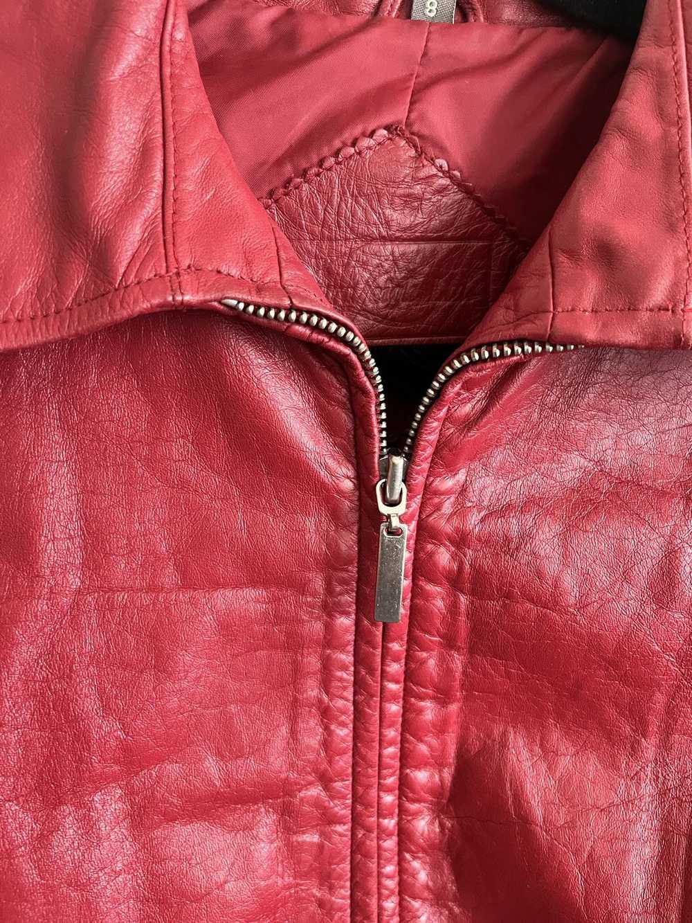 Leather Jacket × Vintage Vintage Women Red leathe… - image 3