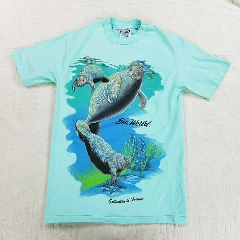 Vintage SeaWorld Sea World Manatee T-Shirt USA Ma… - image 2