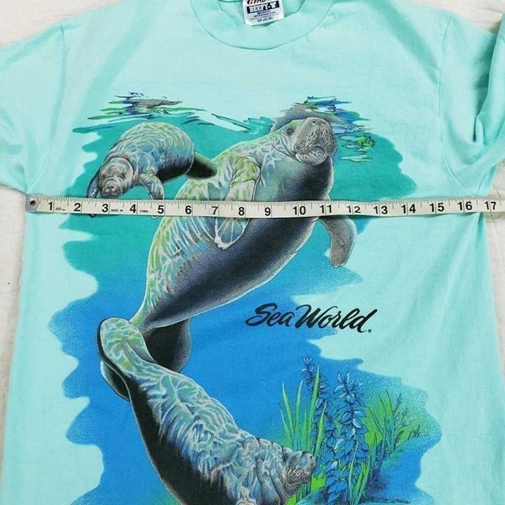 Vintage SeaWorld Sea World Manatee T-Shirt USA Ma… - image 3