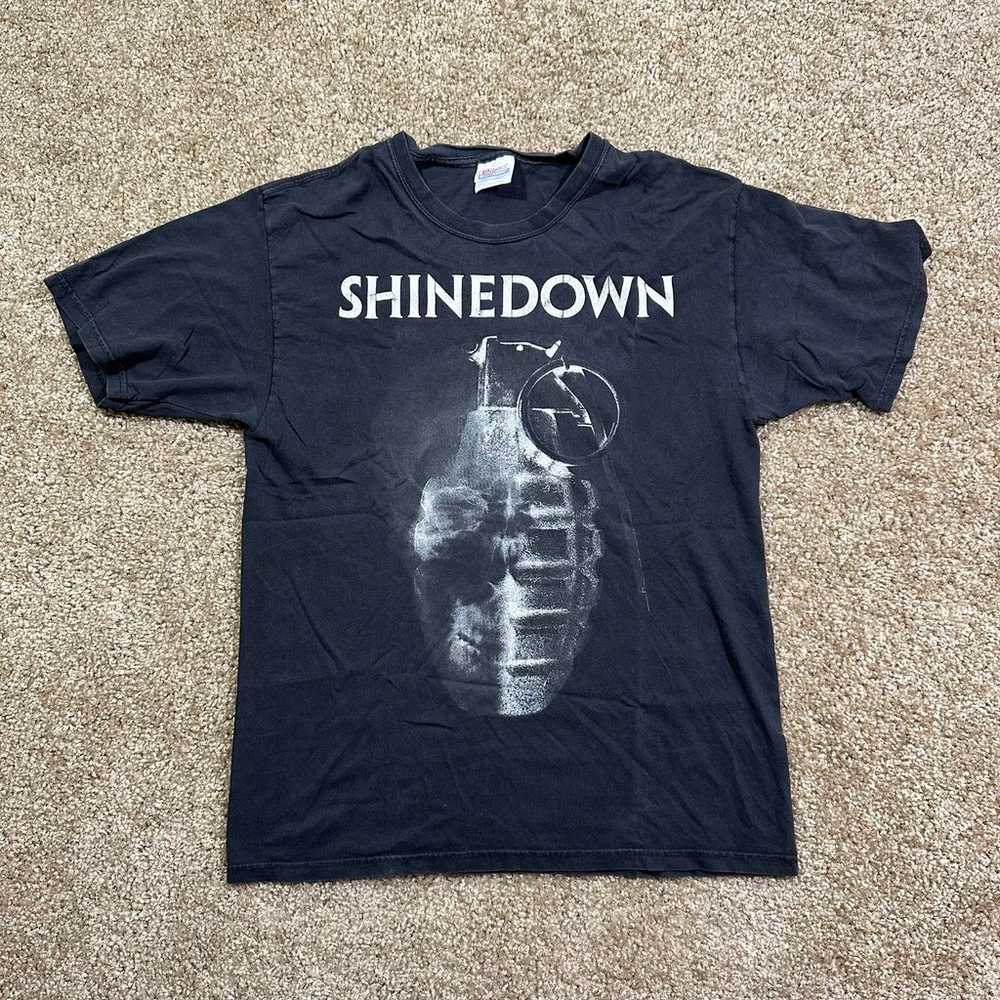 Vintage 00s Shinedown T-shirt Size Medium Rock Ba… - image 1