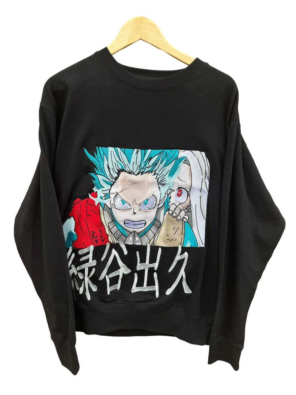 Other Rare my hero academia anime crewneck black … - image 1