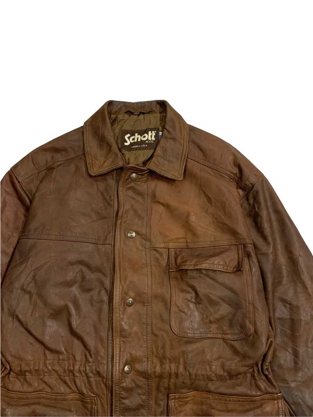 Genuine Leather × Made In Usa × Schott 🔥VTG SCHO… - image 4