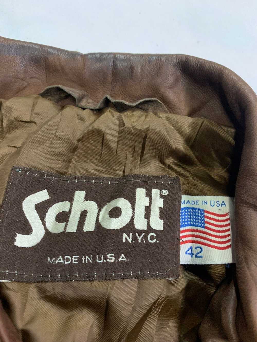 Genuine Leather × Made In Usa × Schott 🔥VTG SCHO… - image 8