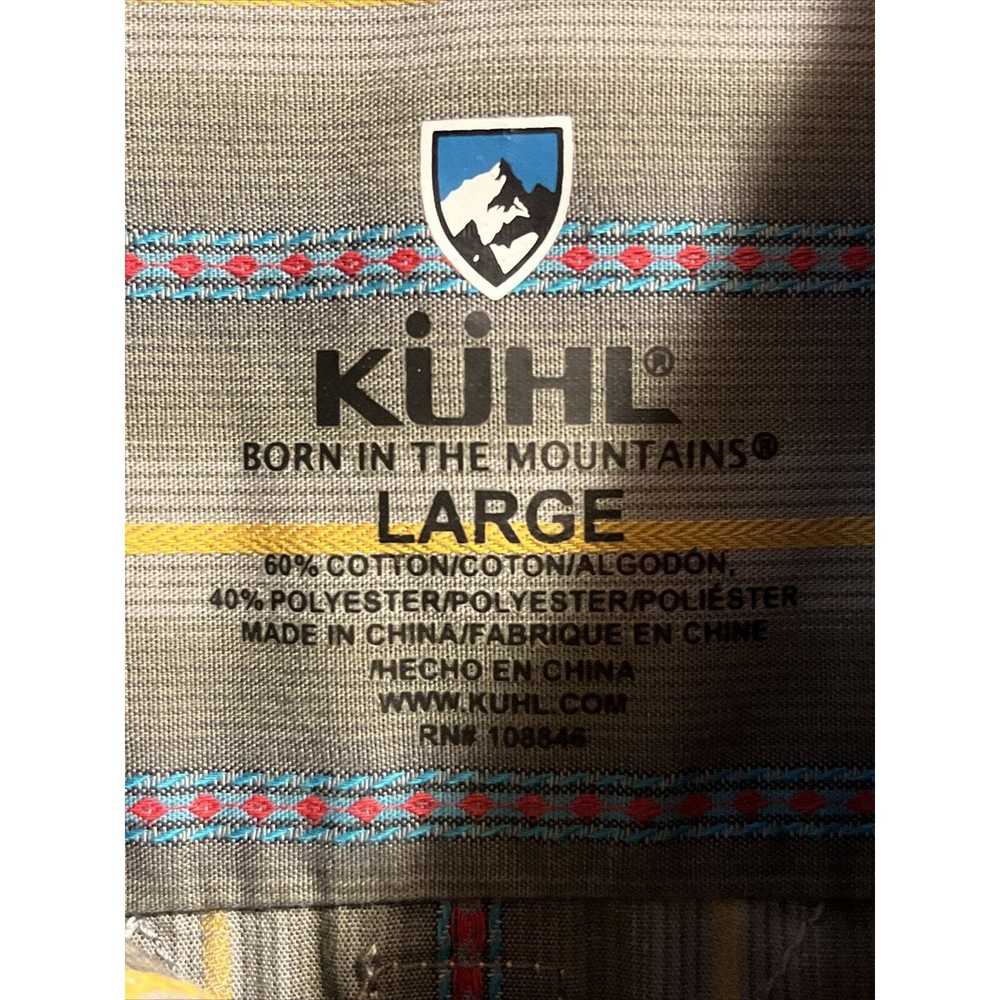 Kuhl Kuhl Men's L Gray Striped Button Down SS Cot… - image 3