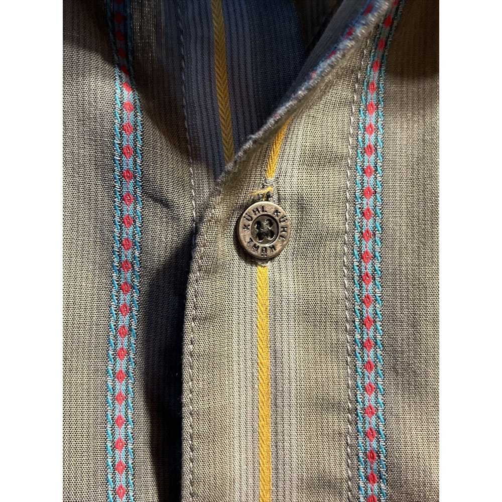 Kuhl Kuhl Men's L Gray Striped Button Down SS Cot… - image 6