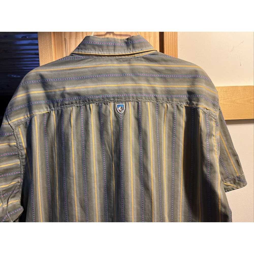 Kuhl Kuhl Men's L Gray Striped Button Down SS Cot… - image 9